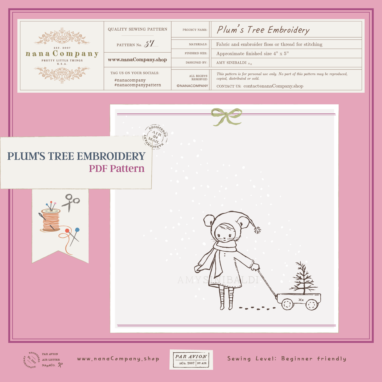 Plum’s Tree | Embroidery PDF Pattern