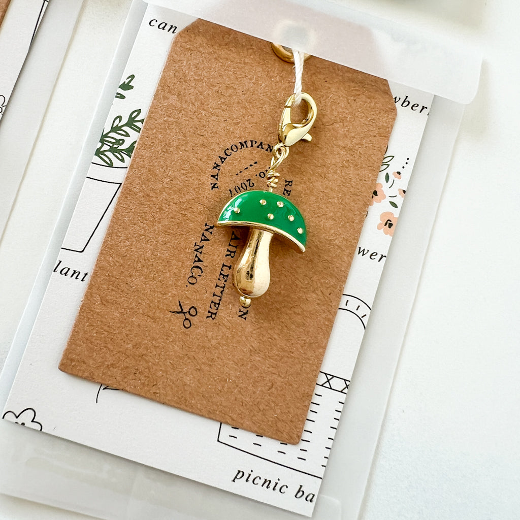 Preppy Mushroom Zipper Pull Charm