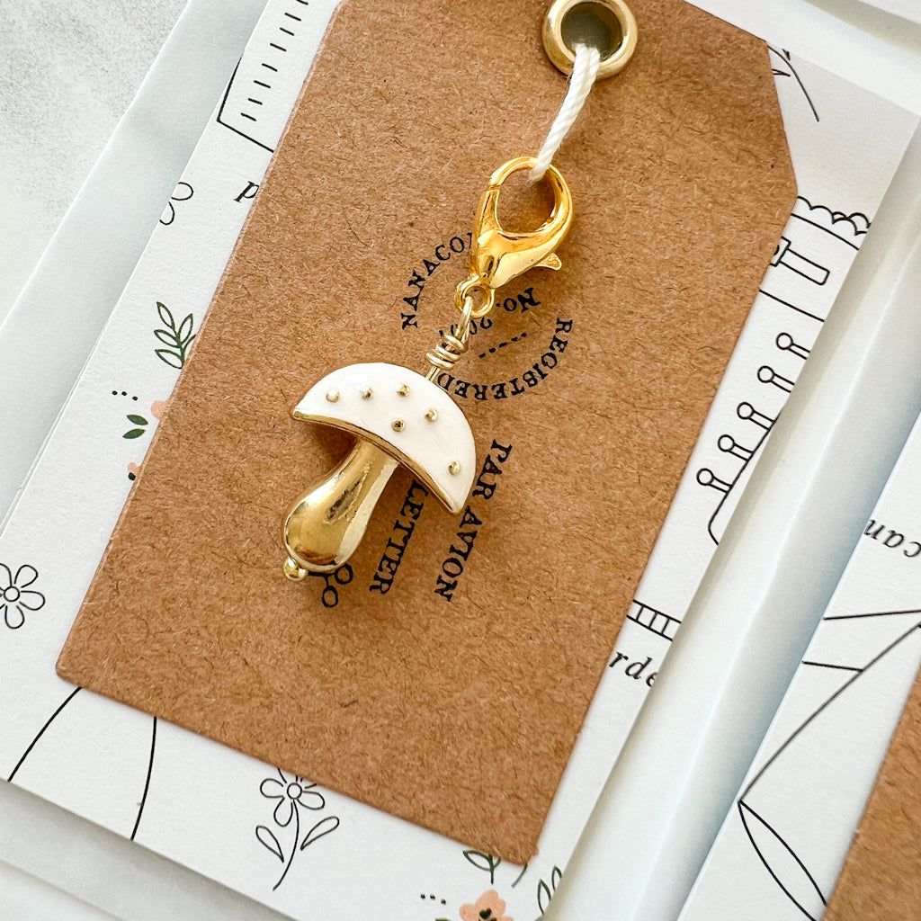 Preppy Mushroom Zipper Pull Charm