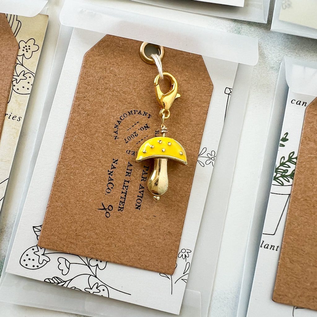 Preppy Mushroom Zipper Pull Charm