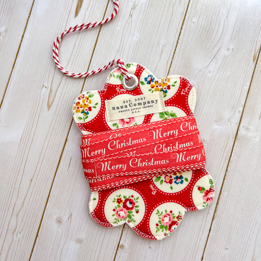 Handmade Fabric Bobbin | Three Yards Red Christmas Ribbon