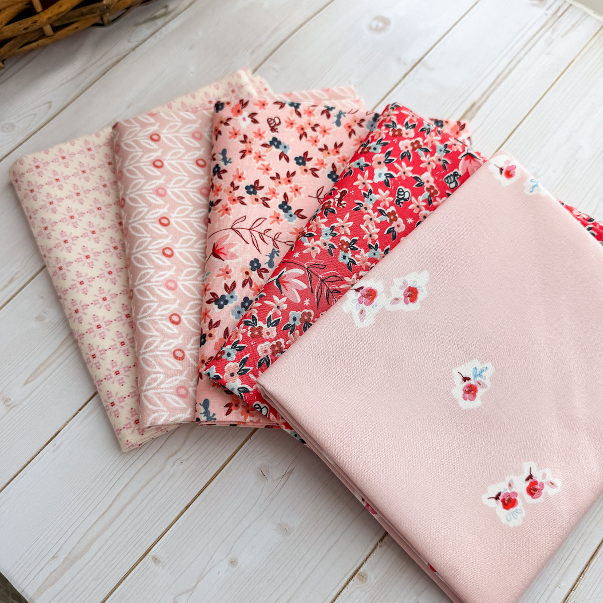 Rosy Fabric Bundle by Amy Sinibaldi  | Five FQs
