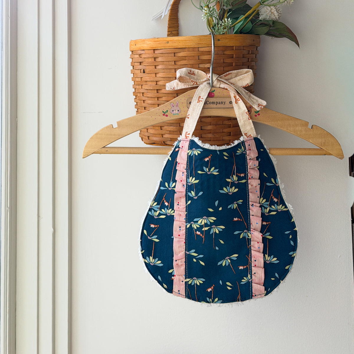 Handmade Ruffle Baby Bib | Choose Blue or Green