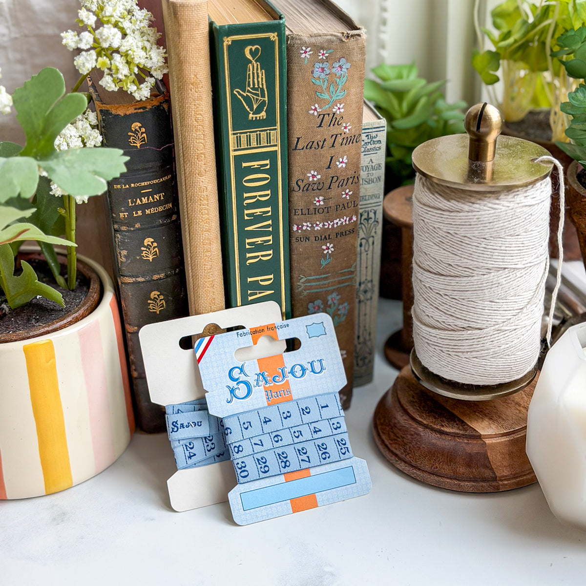 Sajou Dressmaker Blue Ribbon on Card | One meter