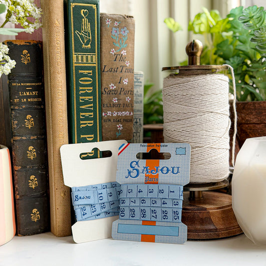 Sajou Dressmaker Blue Ribbon on Card | One meter