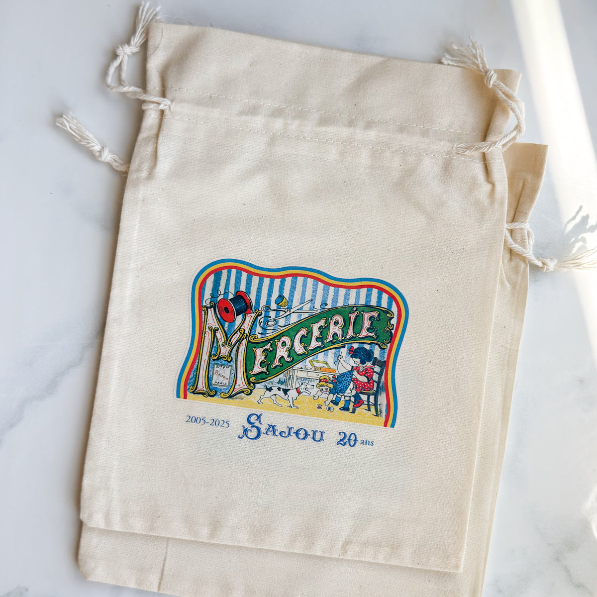 Sajou Small Cotton Project Drawstring Bag | Choose style