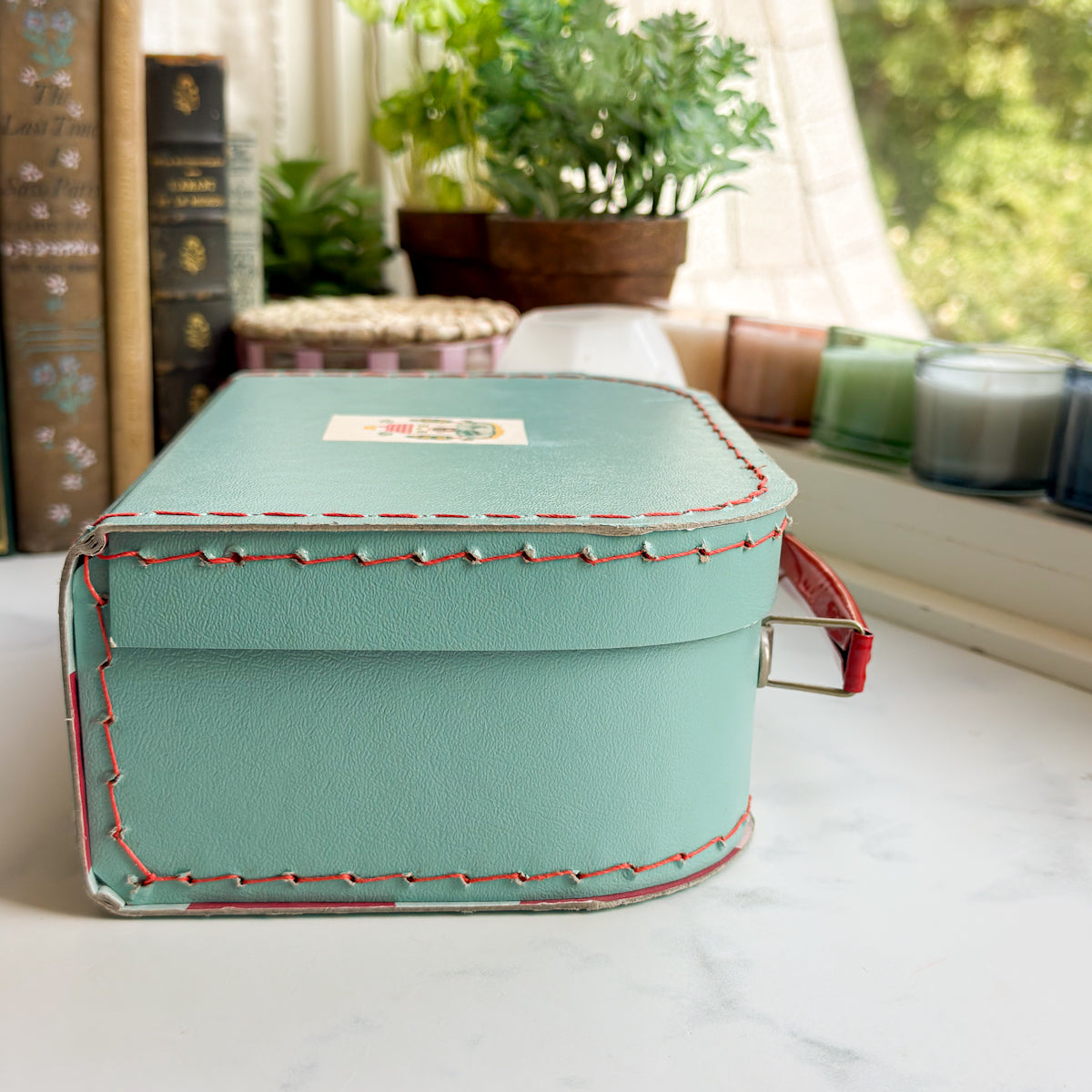 Vintage Paperboard Suitcase | Aqua Blue