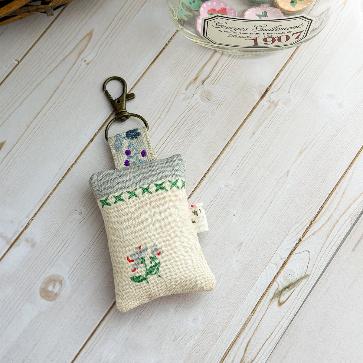 Vintage Cherry Cotton Lavender Sachet with Clip | Small | Choose Style