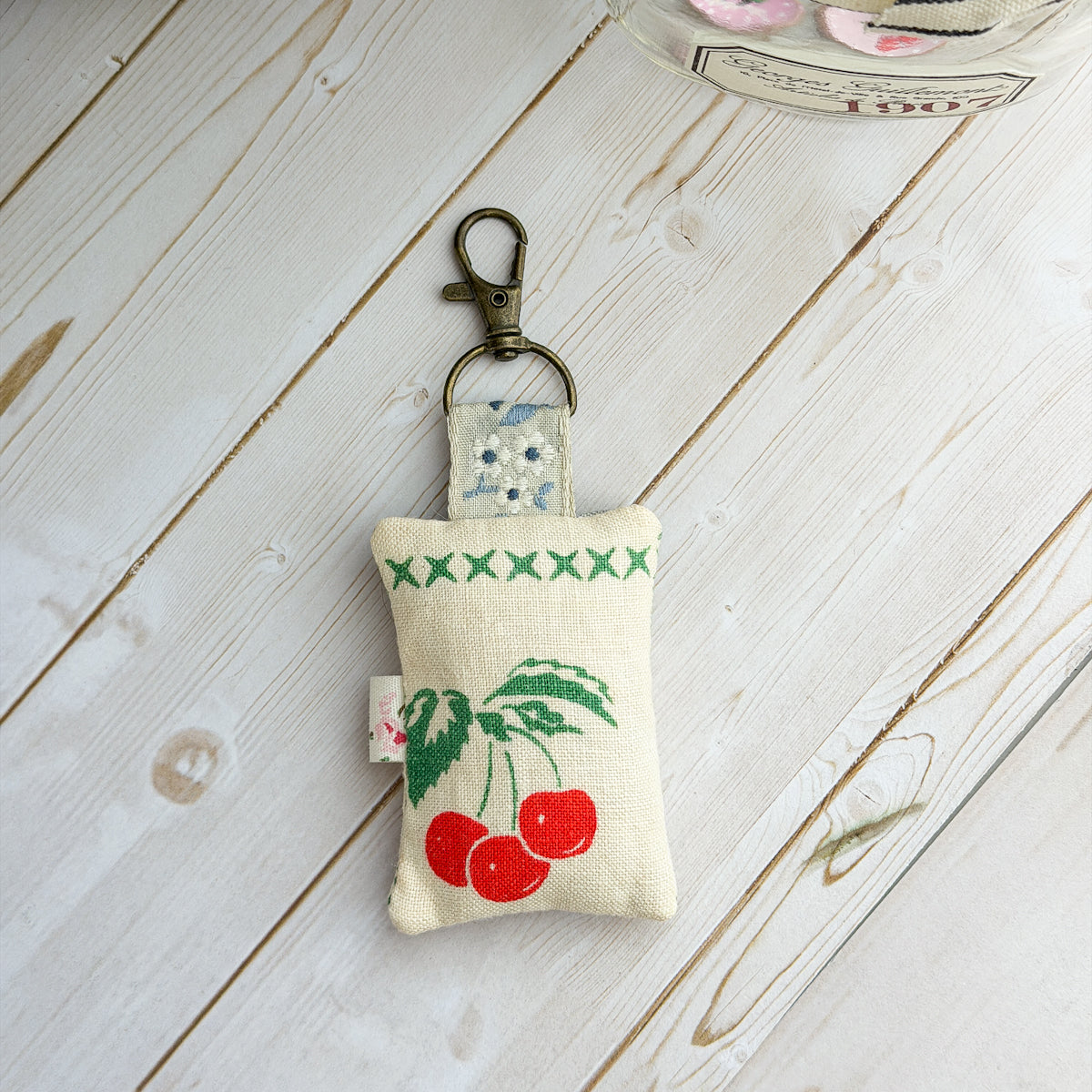 Vintage Cherry Cotton Lavender Sachet with Clip | Small | Choose Style