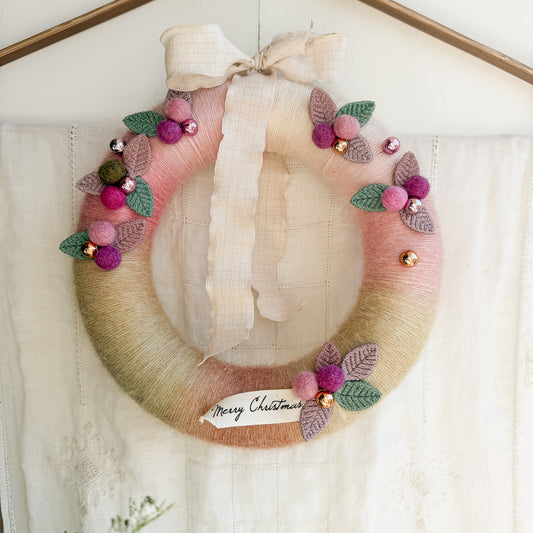 Soft and Sweet Petite Holiday Christmas Handmade Wreath