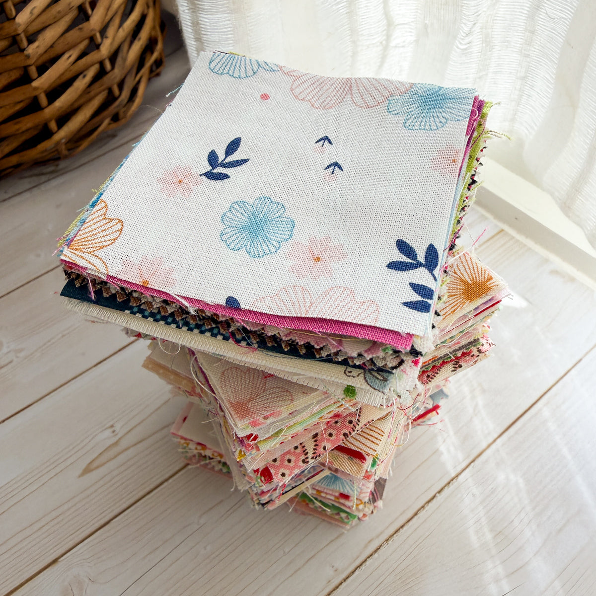 Mini Surprise Box of 2 1/2” squares Assorted Fabrics