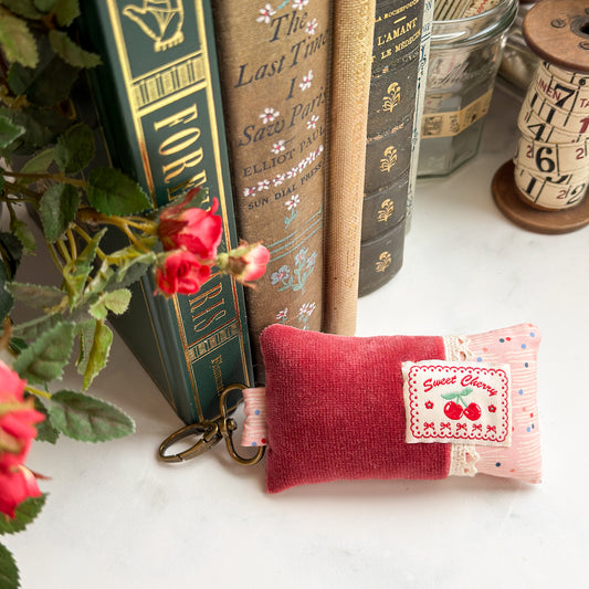 Velvet + Minimo | Sweet Cherry Pin cushion | with Clip