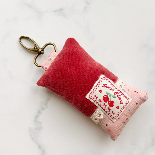 Velvet + Minimo | Sweet Cherry Pin cushion | with Clip