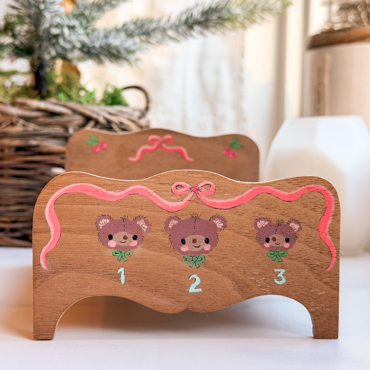 Three Bears Doll Bed and Bedding set