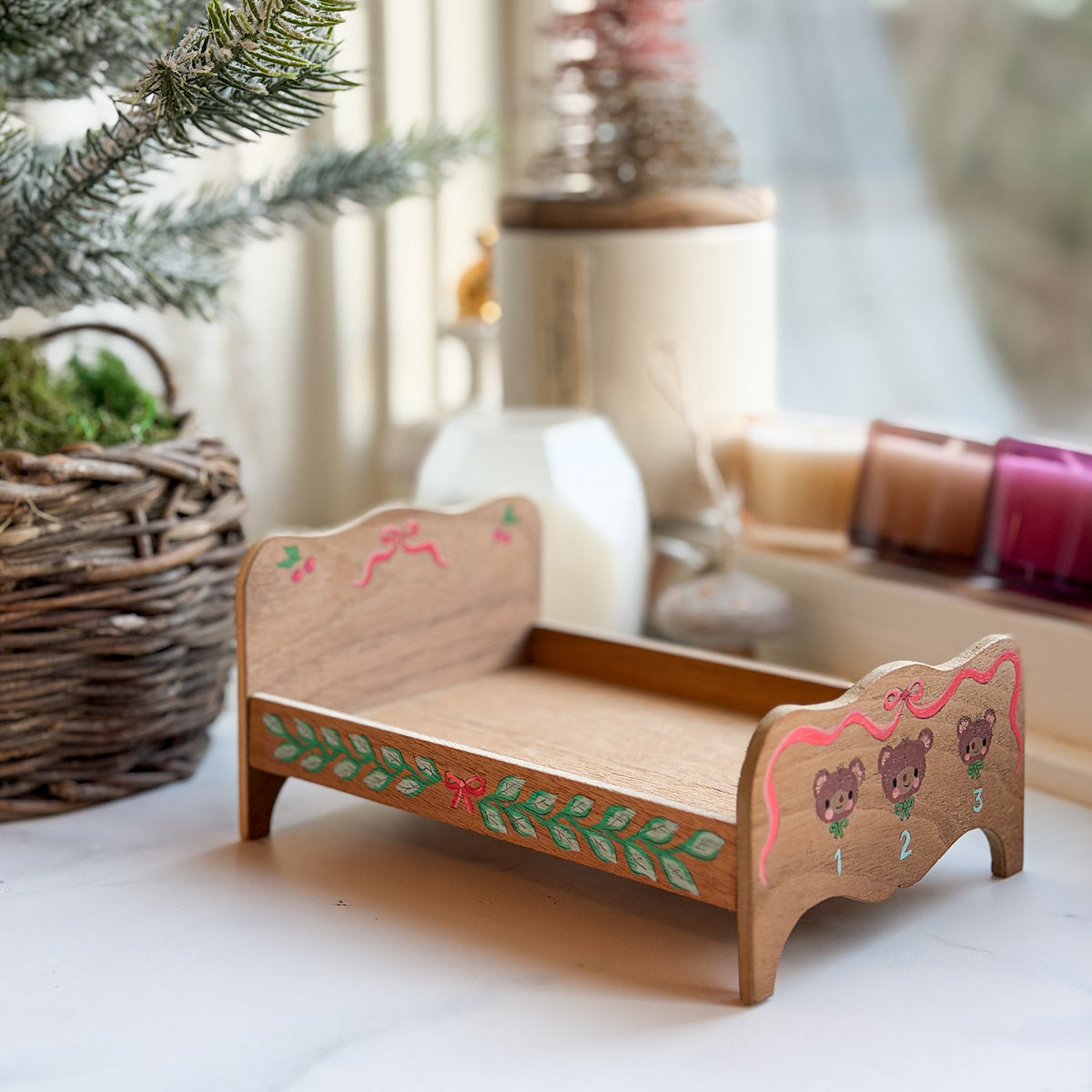 Three Bears Doll Bed and Bedding set