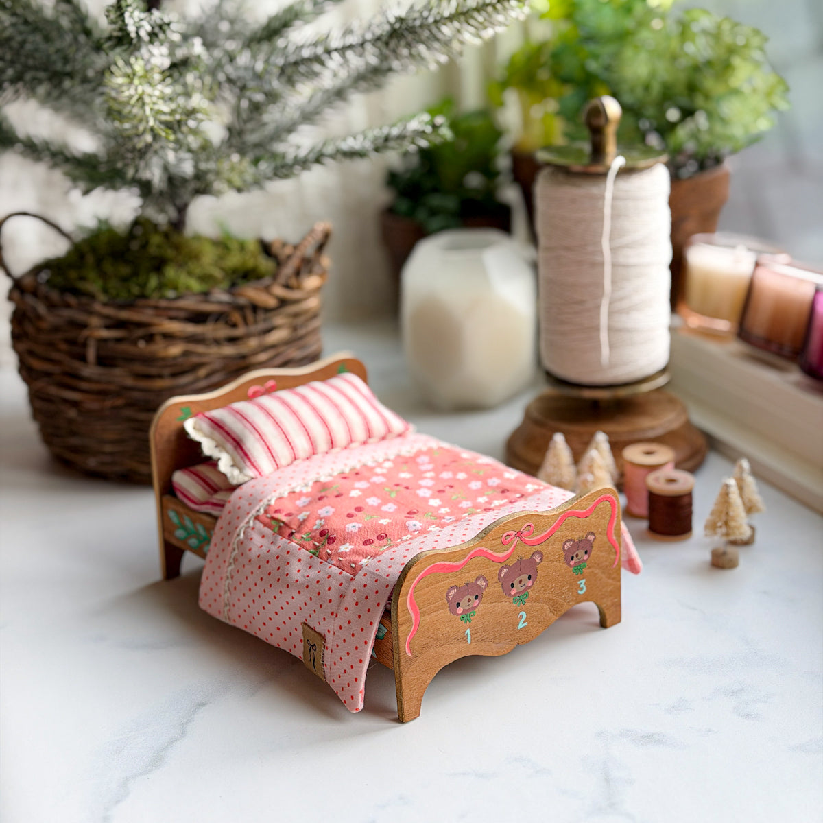 Three Bears Doll Bed and Bedding set