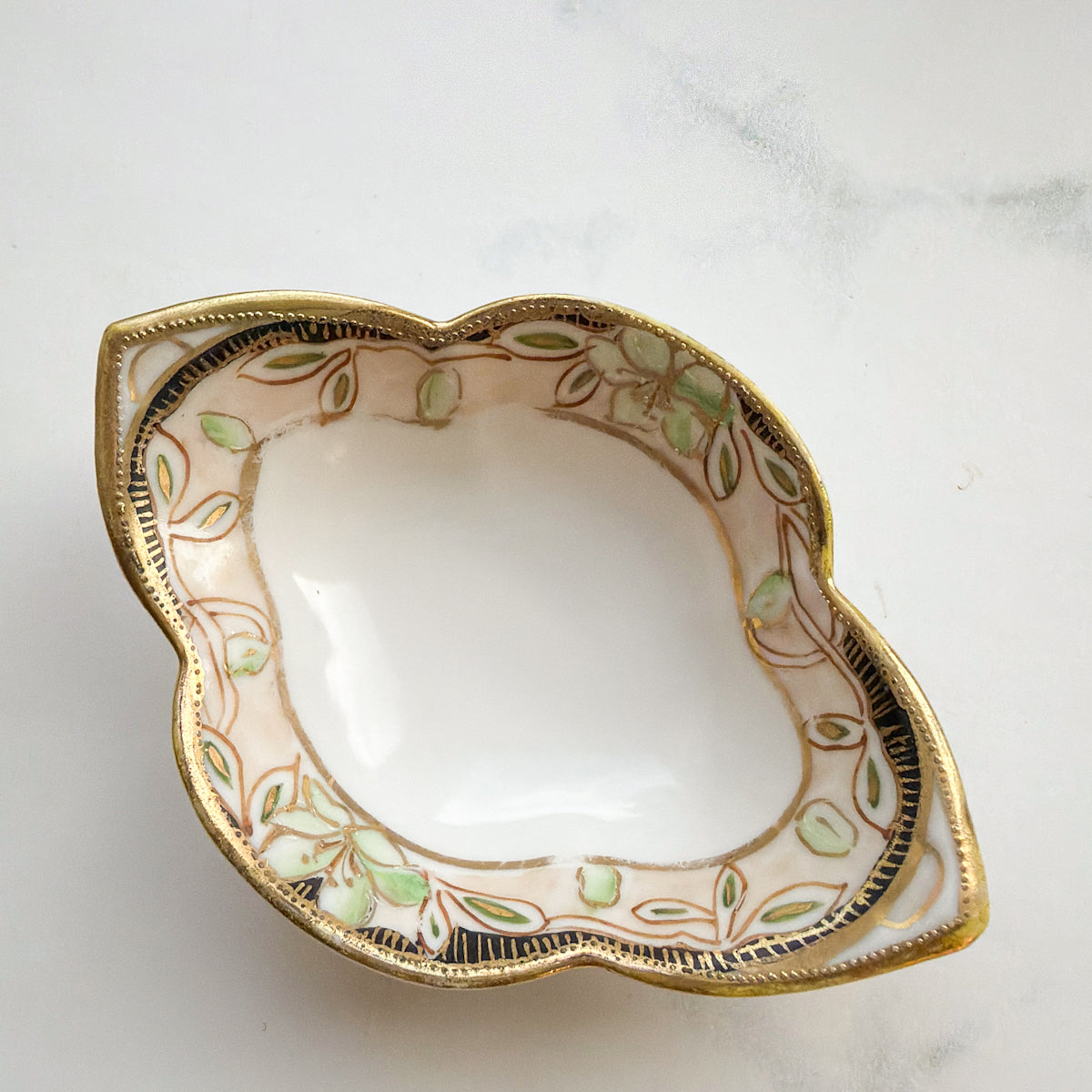 Antique Hand-painted Tiny Dish with Gold Trim by Noritake at nanaCompany