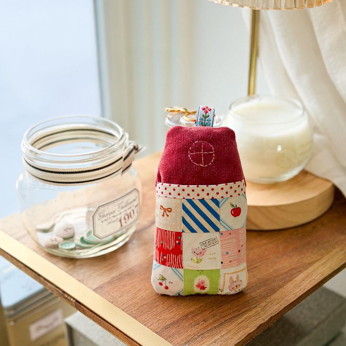 Townhouse Pocket Pincushion in Velvet + Minimo Fabrics by Amy Sinibaldi for nanaCompany
