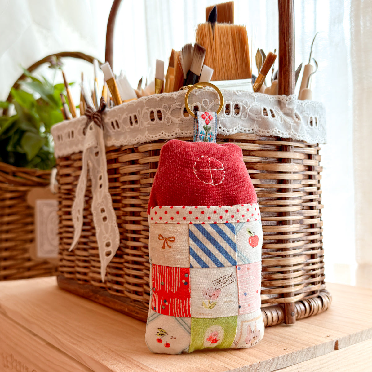 Townhouse Pocket Pincushion in Velvet + Minimo Fabrics by Amy Sinibaldi for nanaCompany
