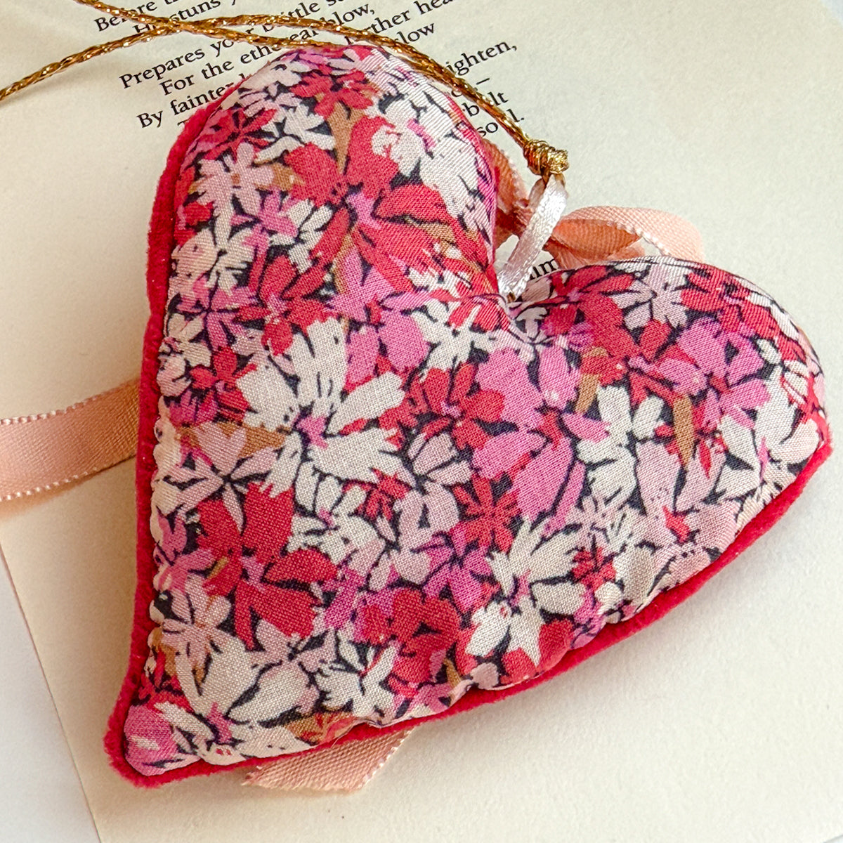 Lavender filled Heart sachet with Tasseled Key and Emily Dickinson Tag
