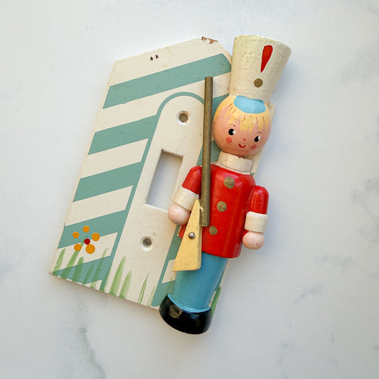 Charming Vintage Painted Guard Boy Switch Cover Children Decor