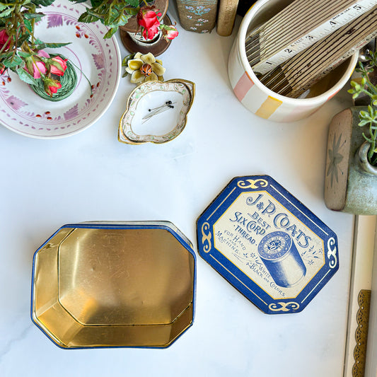 Vintage J&P Coats Lidded Tin