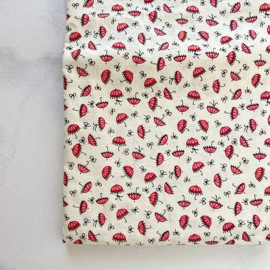 Vintage Repro Parasols Umbrellas and Bows Fabric for Sewing and Crafts | pre-cut FQ