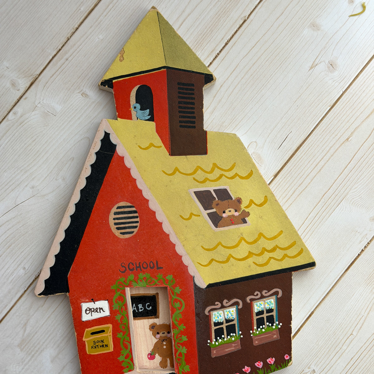 Hand-painted Vintage School House Hangable Decor