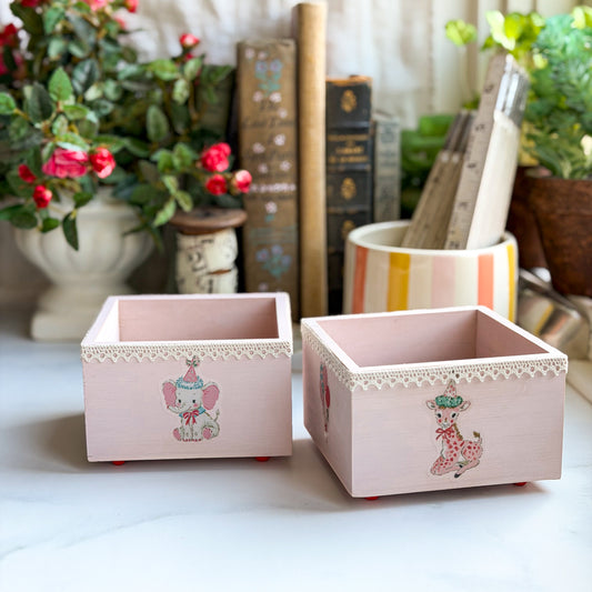 Vintage Style Decor Wood Boxes for Storage