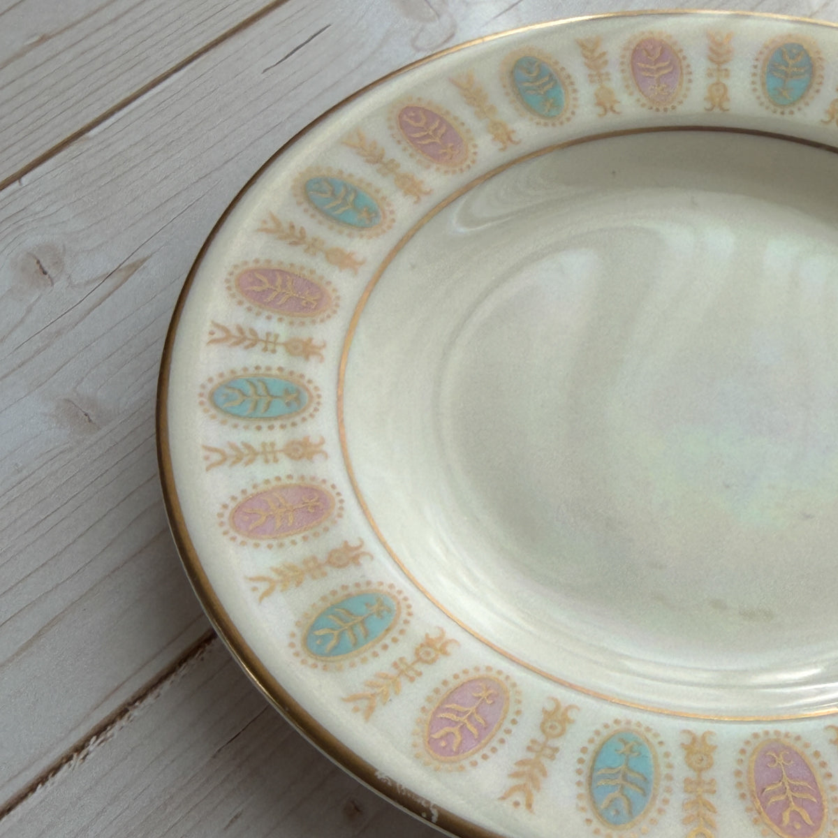 Vintage Tiny Dish in Pink & Blue | Castleton China Lavalliere