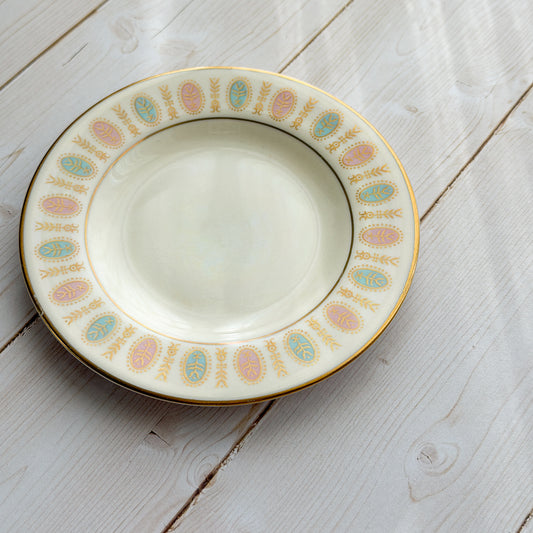 Vintage Tiny Dish in Pink & Blue | Castleton China Lavalliere