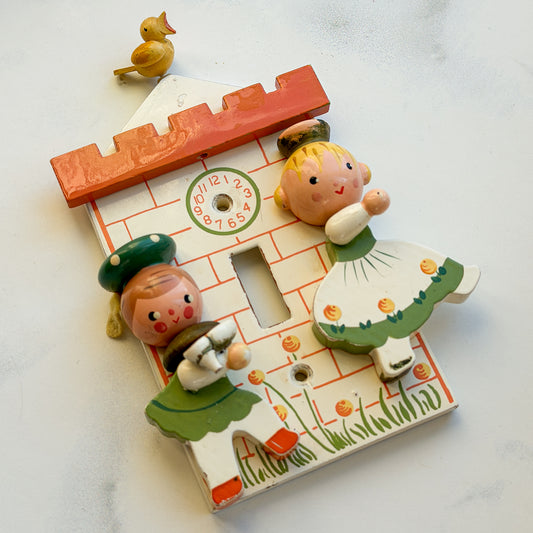 Charming Vintage Painted Cobbler Boy & Girl Switch Cover Children Decor | Choose Style