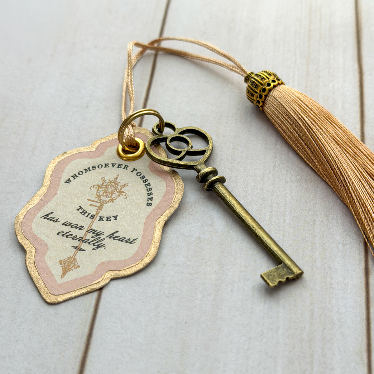 Antique Style Vintage Hotel Charm Love Tasseled Key