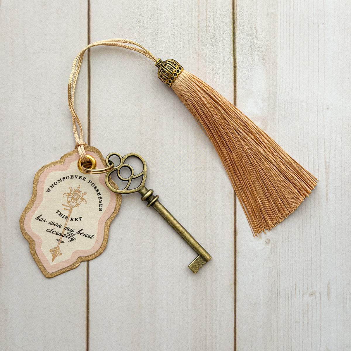 Antique Style Vintage Hotel Charm Love Tasseled Key