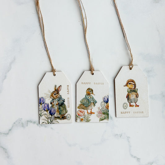 Deco Wood Gift Tags Easter Ornaments | Set No.4