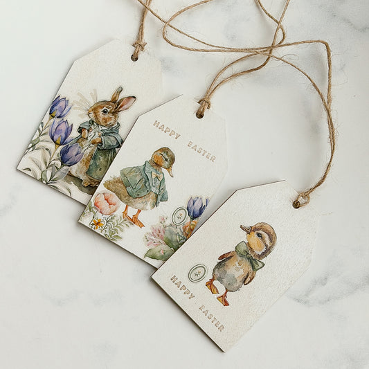 Deco Wood Gift Tags Easter Ornaments | Set No.4