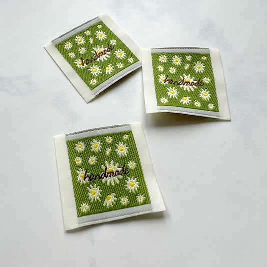 Daisy Green handmade Woven Labels | set of 3