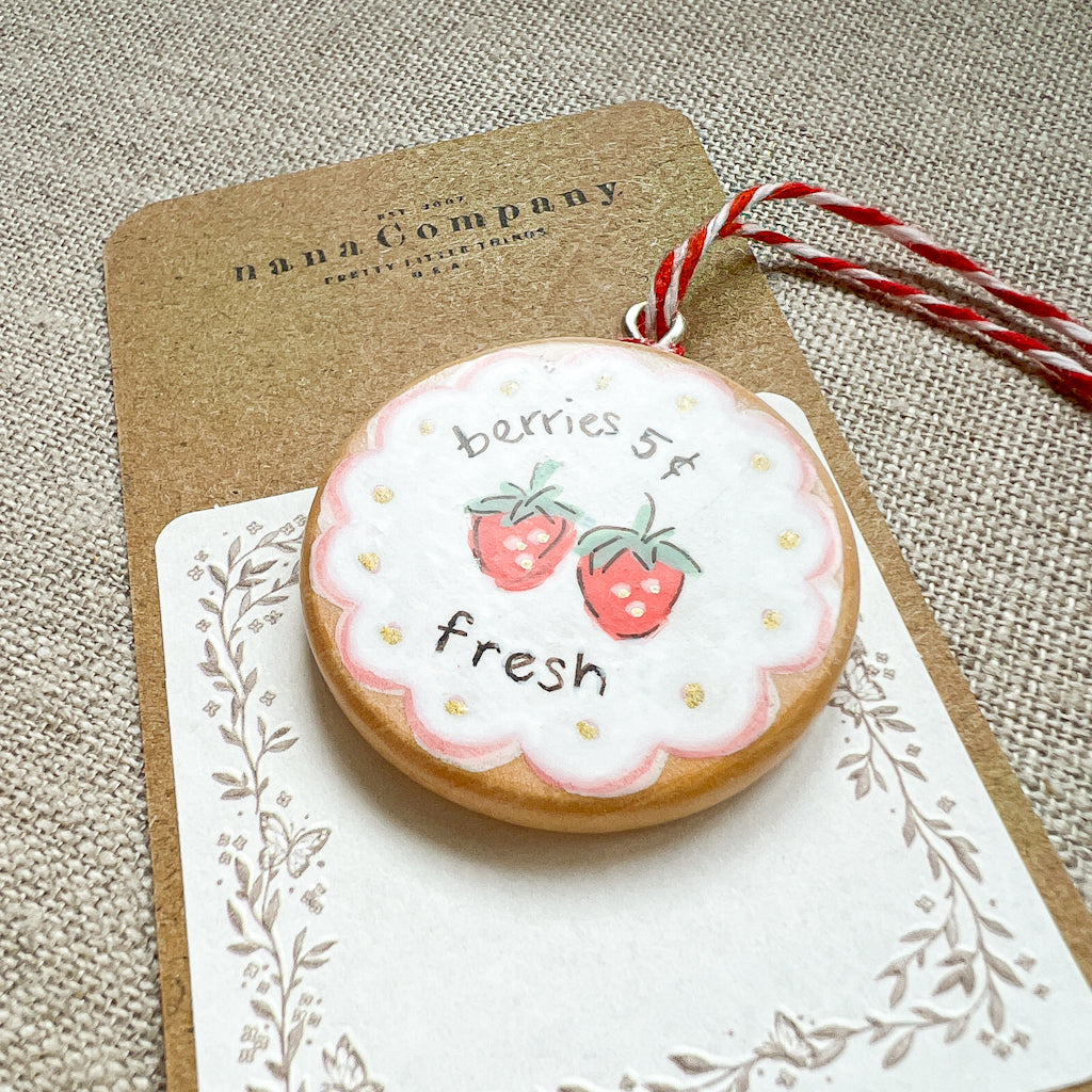 Fresh Berries Hand Painted Wood Tag