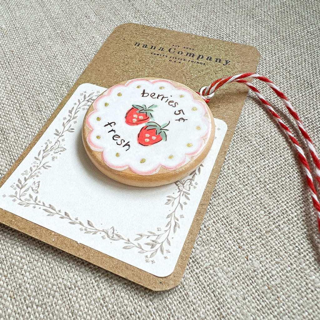 Fresh Berries Hand Painted Wood Tag