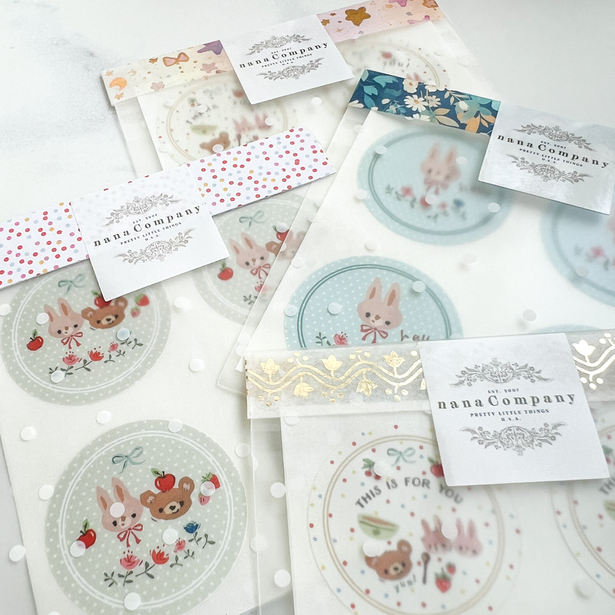 Hello Bunny & Apple Bear Stickers | Choose Style